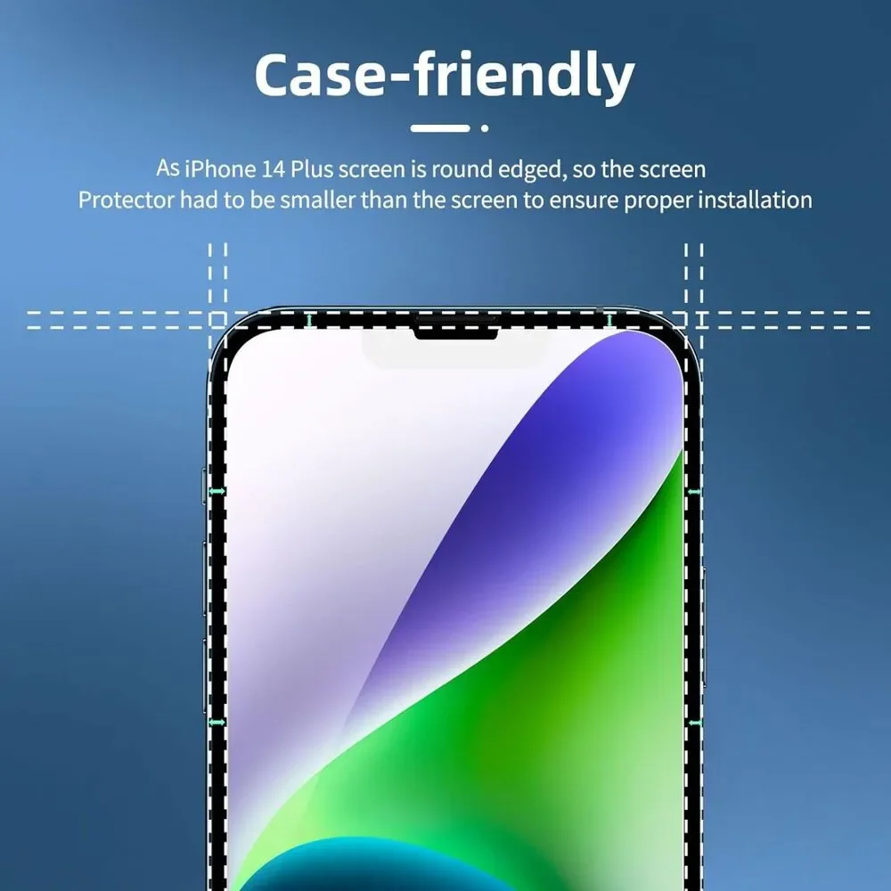 2 Pack iPhone 14 Plus Screen Protector (6.7 inch) + 2 Pack Camera Lens Protector